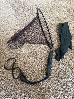Black vintage Foldable Fishing Net with Grip Handle